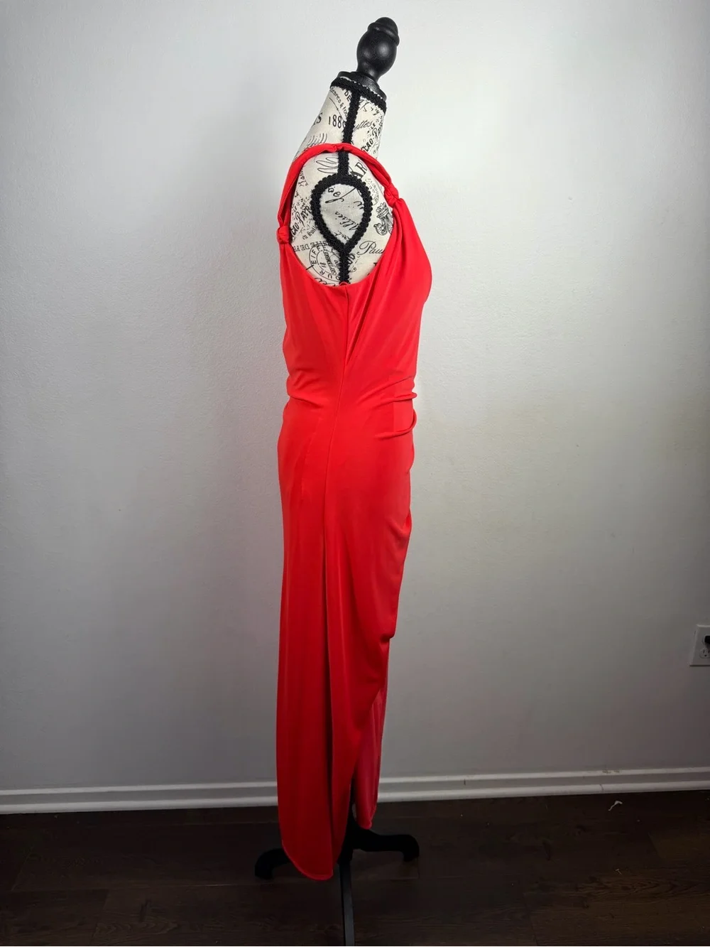 Red Ruched Wrap Maxi Dress Cinque à Sept Size 10
